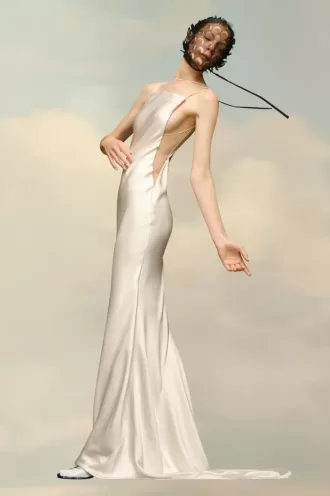 Maison Margiela hammered satin kjole